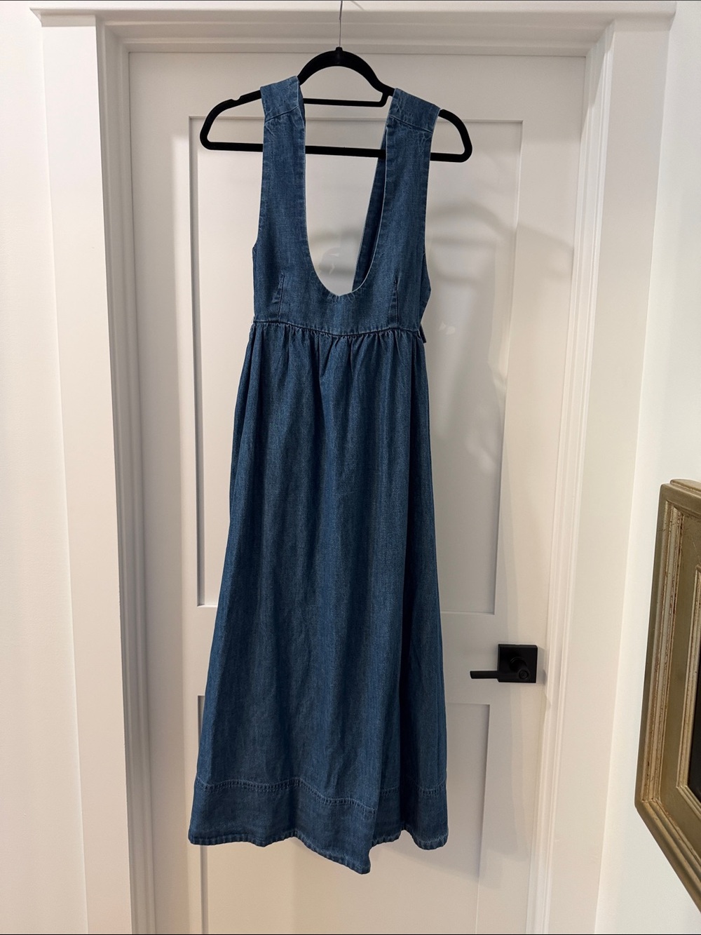 Free People Denim Scoop-Back maxi jumper Dress